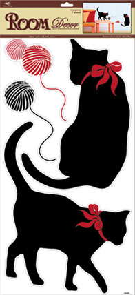 3185 Черные кошки  Стикер р-р (фото)