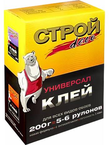 200-200 Клей д/обоев СТРОЙ ДЕКО "Универсал" 200гр.(5-6 рул.)АРТ (30) (фото)